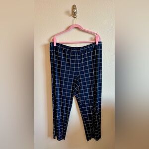 Susan Graver Navy Blue Checkered Pants